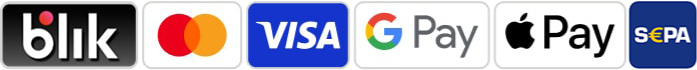 BLIK, Apple Pay, Google Pay, Visa, Mastercard